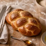 Challah maison tressée au miel doré