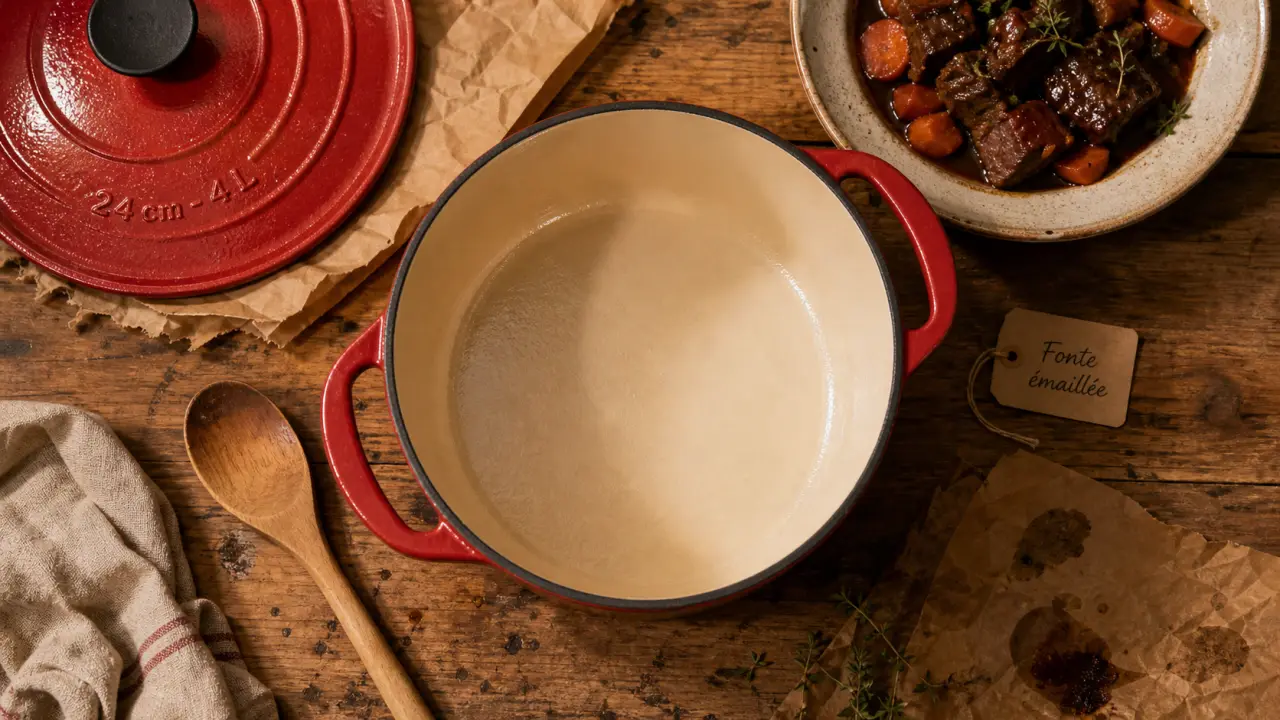 Cocotte Pyrex fonte émaillée Ø24 cm, 4 L