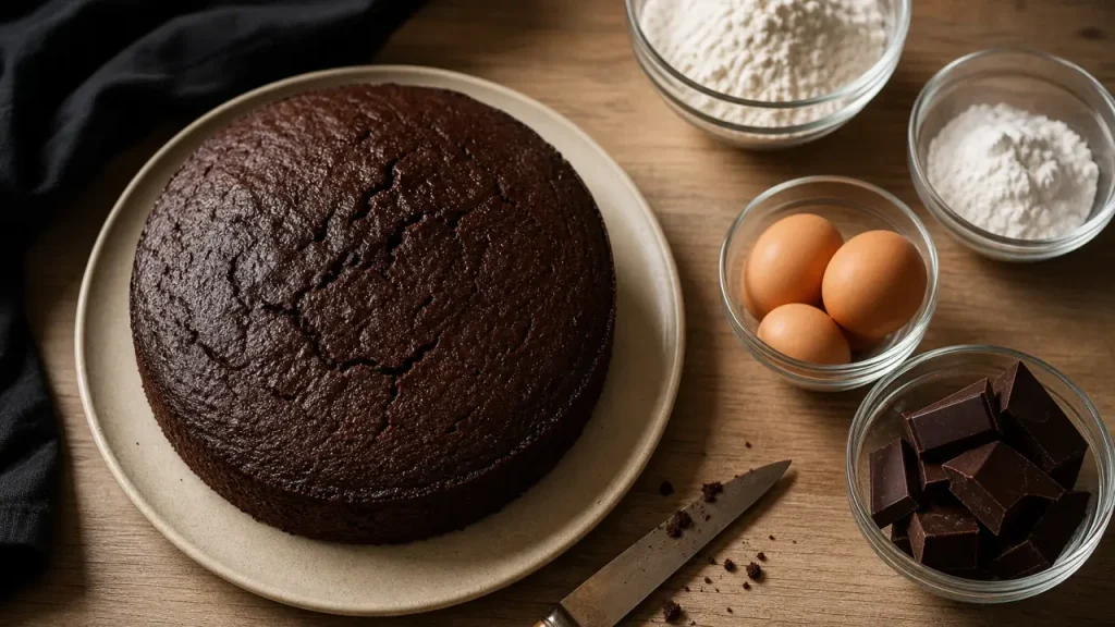 Gateau chocolat sans gluten moelleux, farine de riz et Maïzena, 180°C