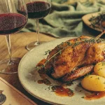 Quel vin servir avec des cailles : caille rôtie au thym, vin rouge léger