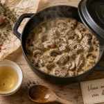 Quelle viande cuisiner avec du vin blanc : veau aux champignons en cocotte, vin blanc sec