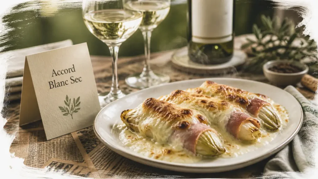 Quel vin servir avec des endives au jambon ? Blanc sec, rouge léger, pièges à éviter