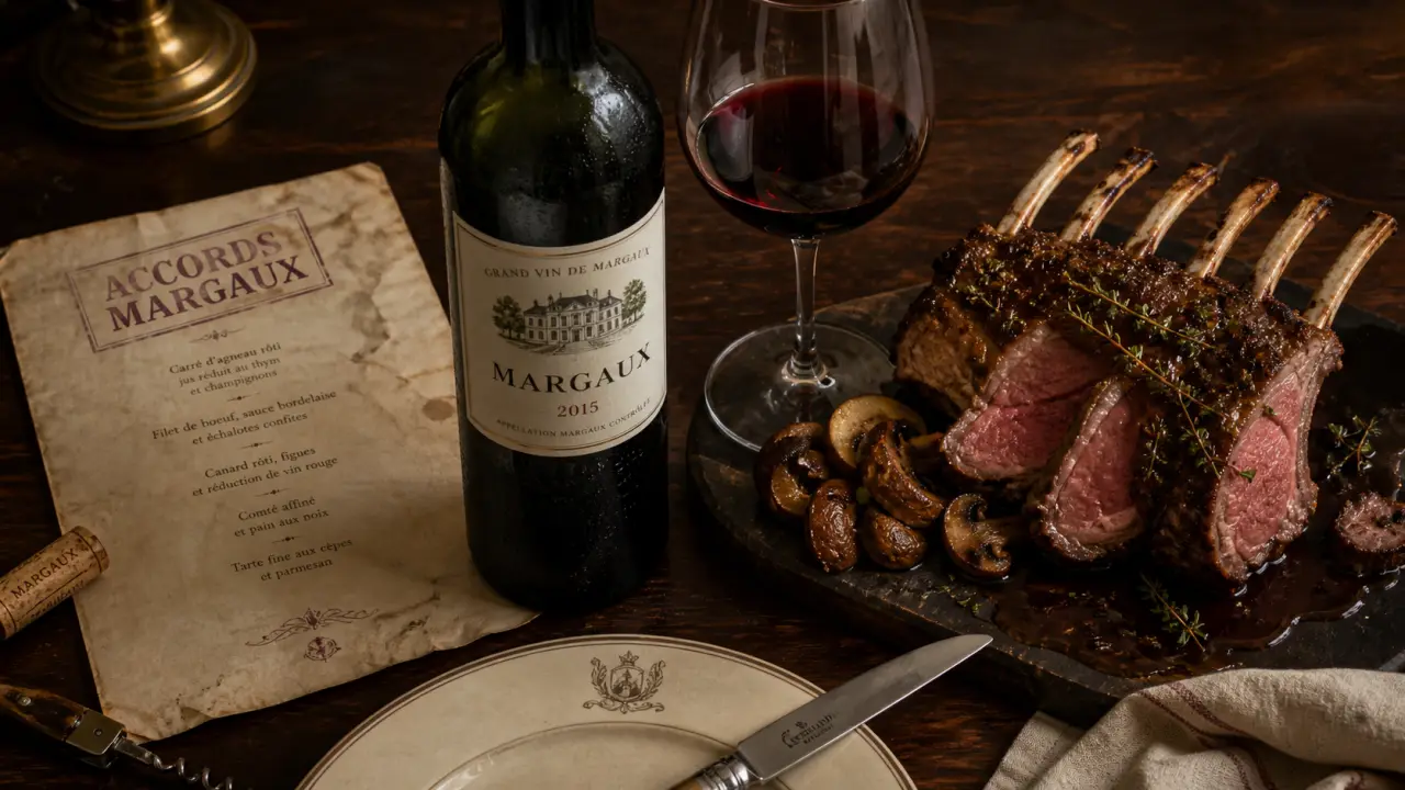Accord mets vins Margaux : agneau rosé, bœuf et cèpes