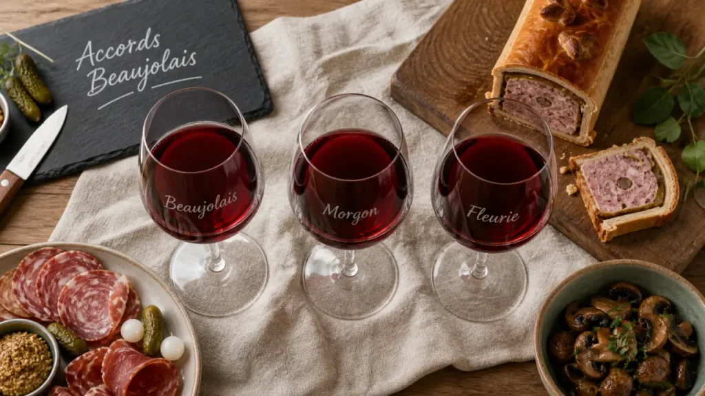 Accords mets vins beaujolais : quels plats avec un beaujolais léger, un Morgon ou un Fleurie ?