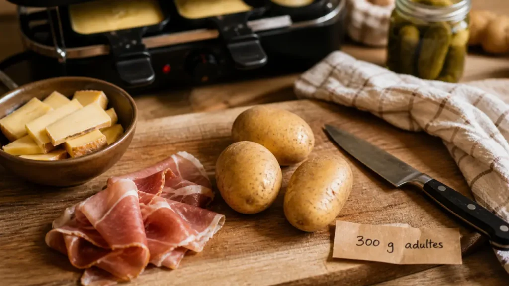 300 g de pommes de terre par personne pour une raclette, avec les bons ajustements