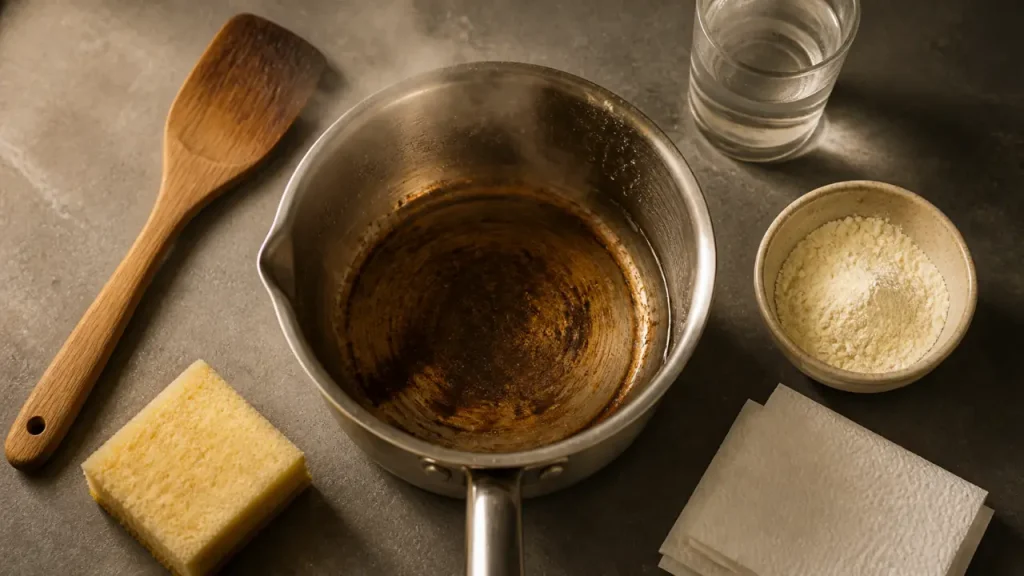 Casserole brûlée : bicarbonate, vinaigre et sel selon le matériau