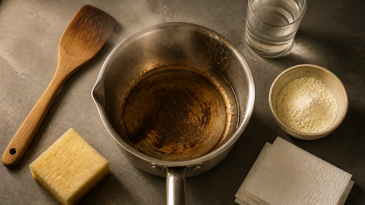 Comment nettoyer une casserole brulée avec bicarbonate, vinaigre et sel