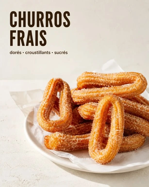 Véritable recette churros fête foraine : churros dorés et croustillants roulés dans le sucre cristal