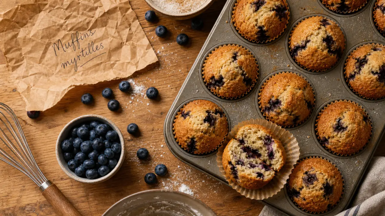 Muffin myrtille moelleux bombé, photo de muffins