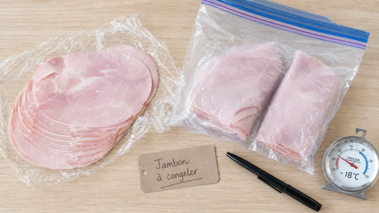 Peut on congeler le jambon blanc : tranches au congélateur à -18°C