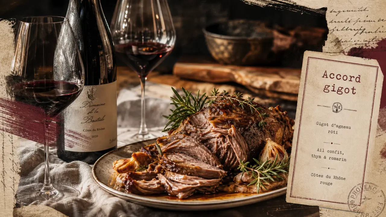 Quel vin servir avec le gigot d’agneau : vin rouge et gigot rôti aux herbes