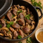 Recette gésiers de volaille poêlés au vin blanc, dorés