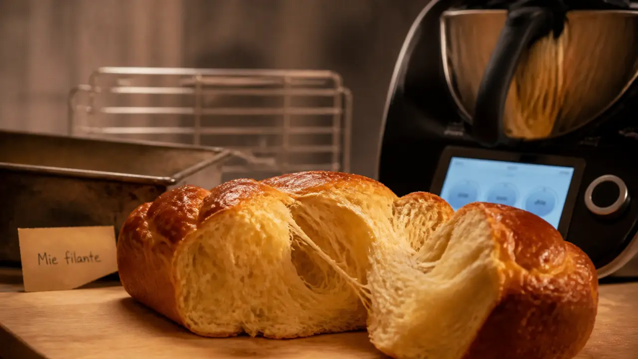 Recette thermomix brioche : mie filante moelleuse