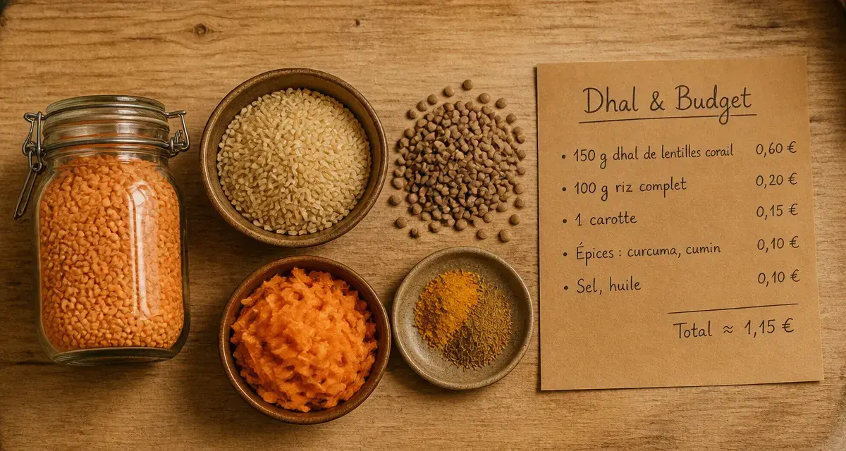 Repas pas cher et équilibré : dhal de lentilles et budget