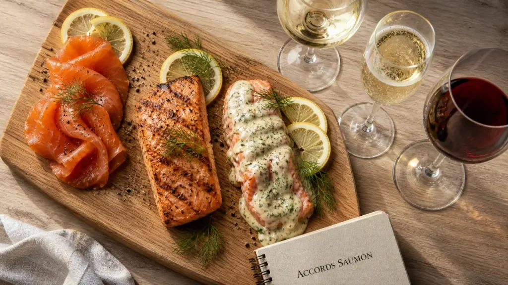 Saumon et vin : blanc sec, rouge léger ou champagne selon la préparation