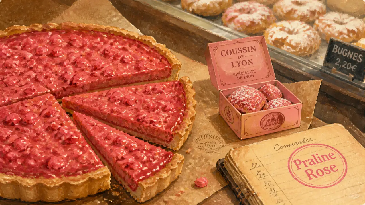 Praline rose et coussin de Lyon, spécialité lyonnaise sucré