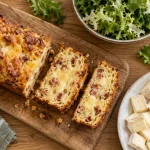 Cake au reblochon moelleux aux lardons, tranches dorées et fromage fondant