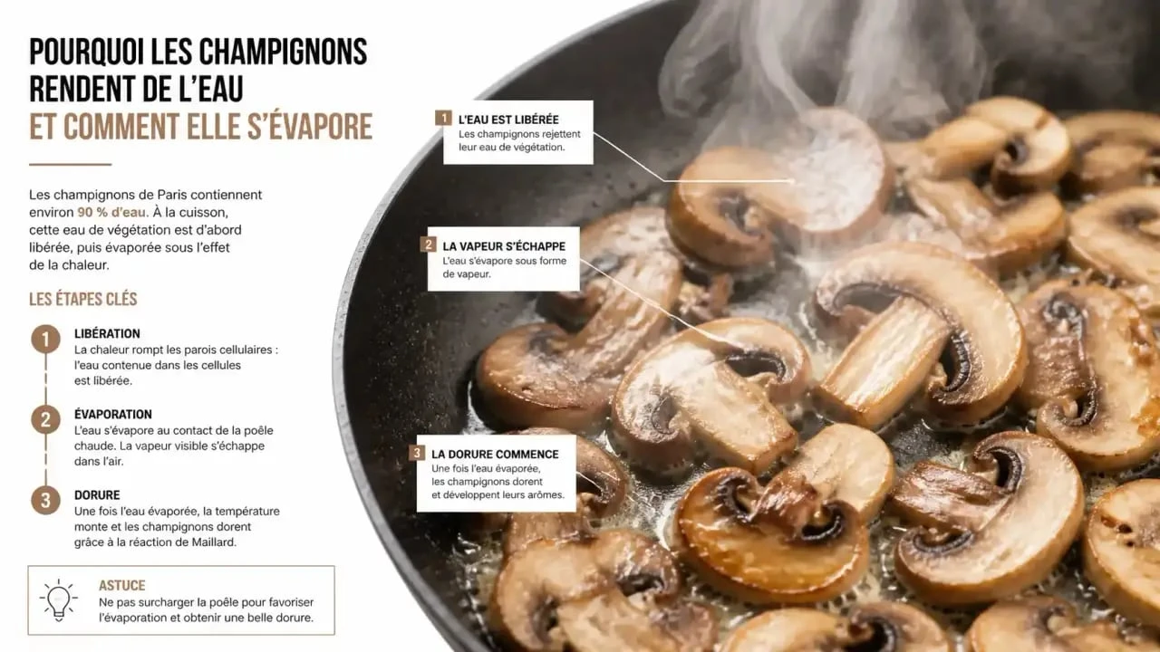 Préparation des champignons pour la recette tourte aux champignons