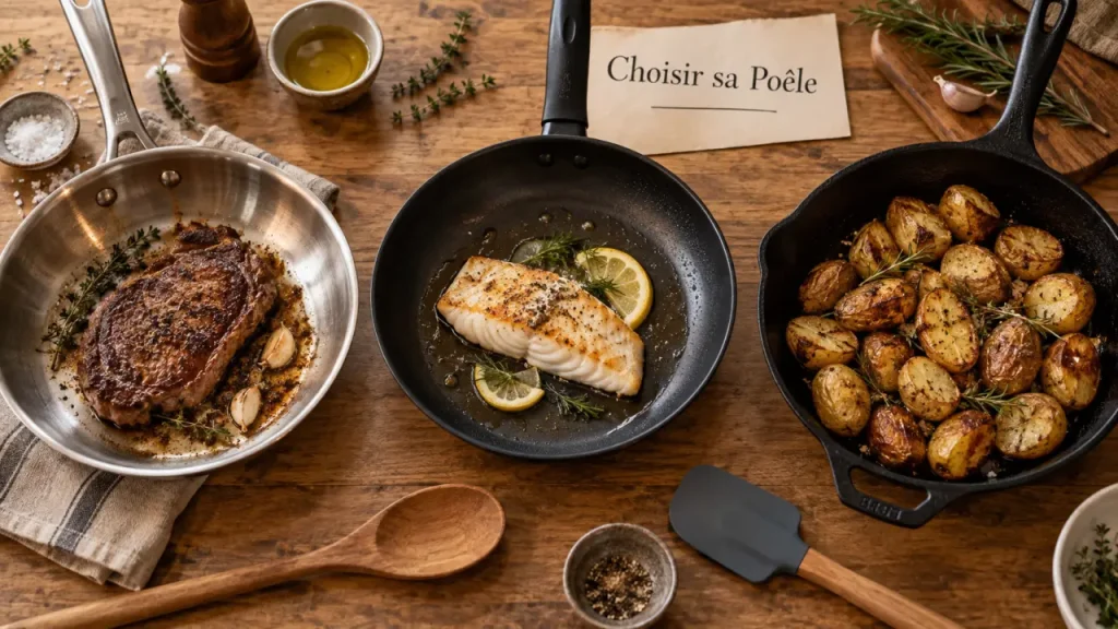Choisir sa poêle demande d’adapter le matériau à chaque cuisson