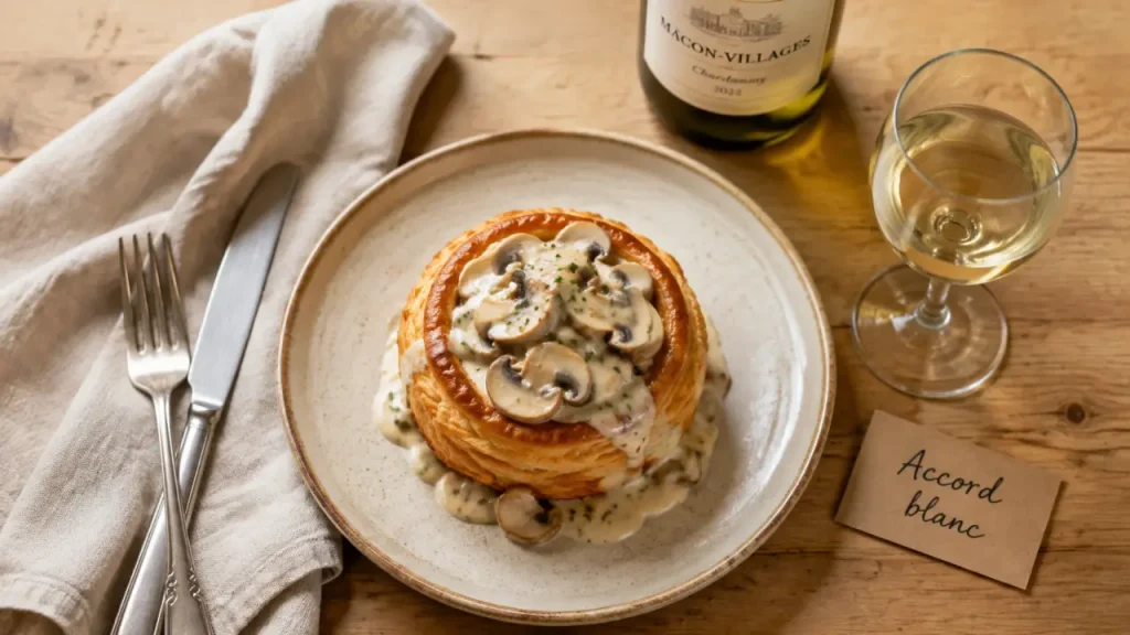 Quel vin servir avec un vol-au-vent ? Blanc sec, bulles brutes ou rouge léger