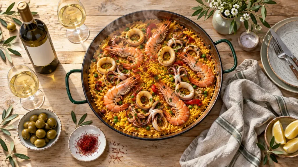 Le blanc sec reste le meilleur choix avec une paella, selon la garniture