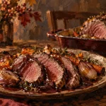 Recette de gigot de chevreuil au four à 60 °C : viande rosée et tendre