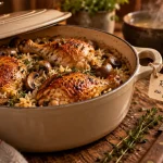 Riz au four au poulet moelleux en cocotte
