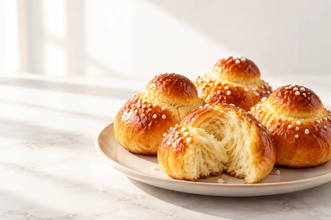Recette viennoiseries : petites brioches maison dorées au beurre