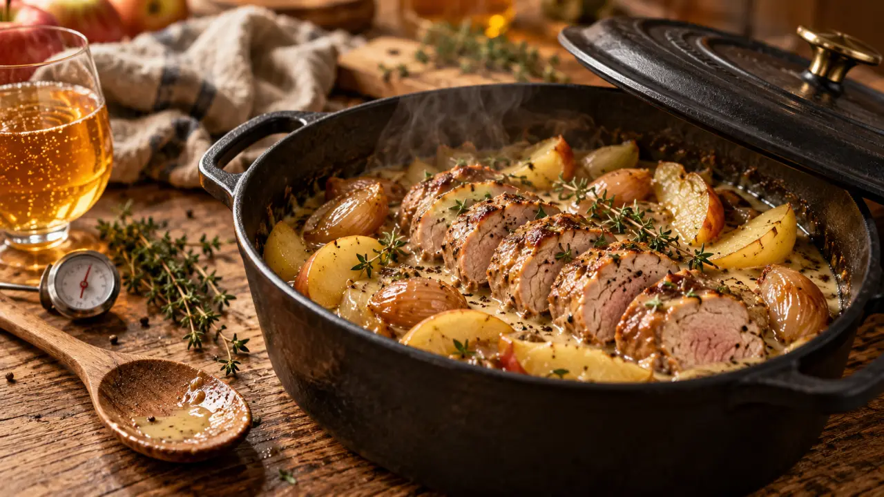 Filet mignon cidre, pommes fondantes et sauce crémeuse