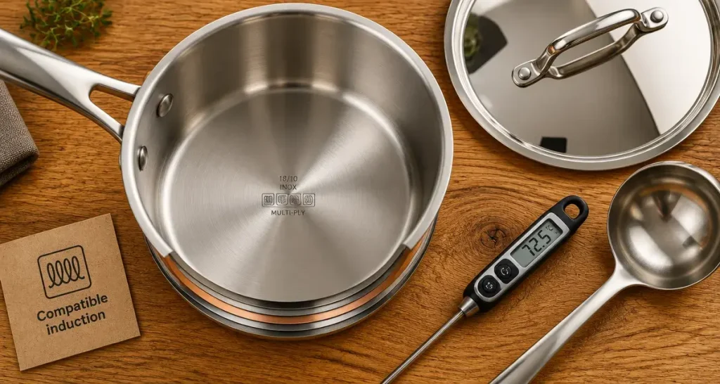 Les meilleures casseroles en inox ne sont pas les plus brillantes : fond, formats et poignées à comparer