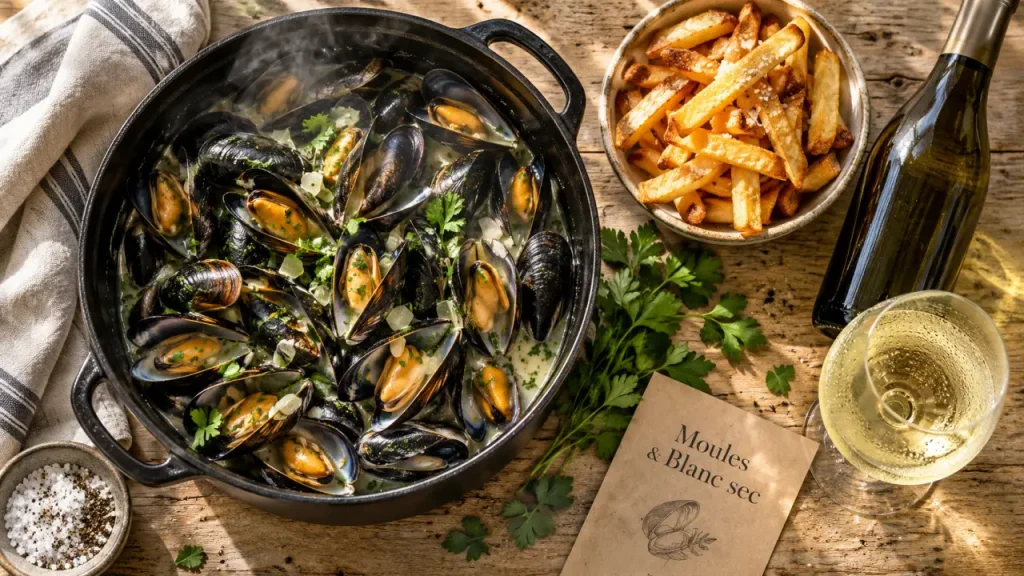 Le vin blanc sec reste le meilleur allié des moules-frites, avec un accord pour chaque sauce
